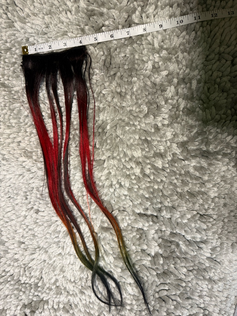Multi-Tone Red Ombre Clip-In Hair Extensions with Yellow & Orange Accents - Picture 4 of 6